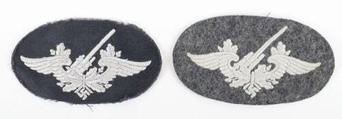 2x WW2 German Luftwaffe Flak Gun Crew Arm Badges