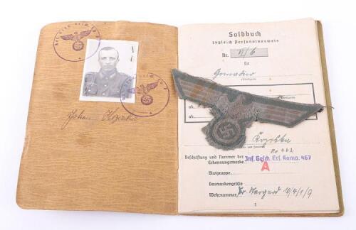 WW2 German Army Infantry Ersatz Company 467 Soldbuch