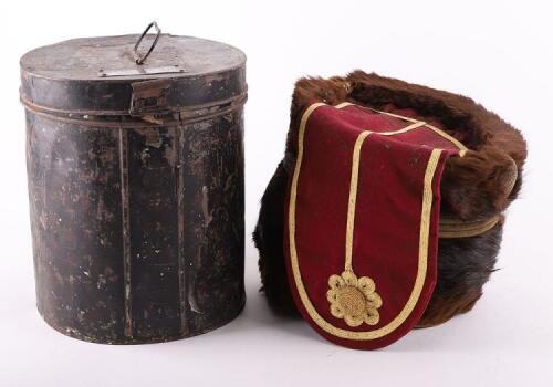 Victorian 11th (Prince Alberts Own) Hussars Officers Busby in Storage Tin