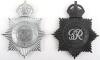 Two Metropolitan Police George 6th Kings Crown Helmet Plates