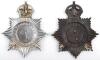 Two Metropolitan Police George 6th Kings Crown Helmet Plates - 2
