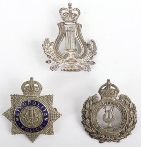 Two Metropolitan Police Band Cap Badges