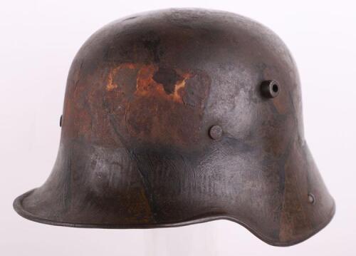 WW1 German M-16 Camouflaged ‘Post Home’ Steel Combat Helmet