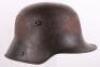 WW1 German M-16 Camouflaged ‘Post Home’ Steel Combat Helmet - 9