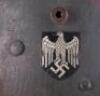 WW2 German / Austrian M-16 Transitional Steel Combat Helmet with Battle Damage - 2