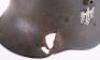 WW2 German / Austrian M-16 Transitional Steel Combat Helmet with Battle Damage - 4