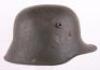 WW2 German / Austrian M-16 Transitional Steel Combat Helmet with Battle Damage - 8