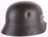 WW2 German Waffen-SS M-40 Steel Combat Helmet - 5