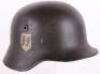 WW2 German Waffen-SS M-40 Steel Combat Helmet - 11