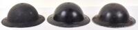 3x British Civil Defence Steel Helmets