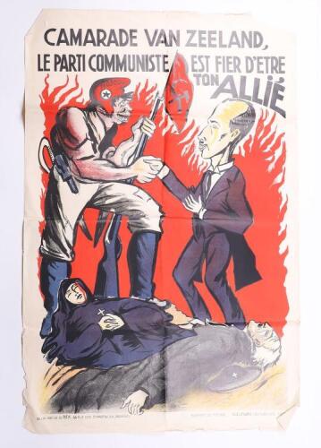 Scarce Belgium Rexist 1937 Anti-Communism Election Poster