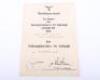 WW2 German Award Citation for the Luftwaffe Ground Assault Badge (Erdkampfabzeichen der Luftwaffe)