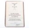 Luftwaffe Honour Goblet Citation