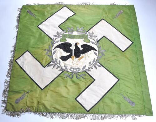 Extremely Rare Third Reich Regiment General Goring / Land Police Group General Goring Regimental Standard with Pole Top and Streamers