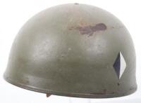 WW2 1943 Royal Signals Marked Royal Armoured Corps Pattern Steel Combat Helmet