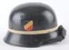 Rare WW2 German Luftwaffe Airfield Fire Brigade Steel Helmet - 3