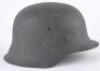 Mint Un-Issued WW2 German Army M-42 Single Decal Steel Combat Helmet - 9