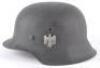 WW2 German Army M-42 Single Decal Steel Combat Helmet