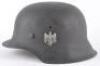 WW2 German Army M-42 Single Decal Steel Combat Helmet - 2