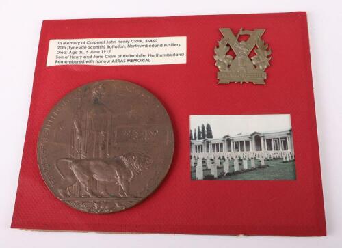 WW1 British Memorial Plaque to John Henry Clark