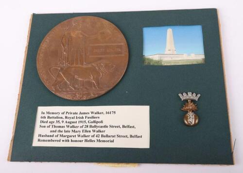 WW1 British Memorial Plaque James Walker