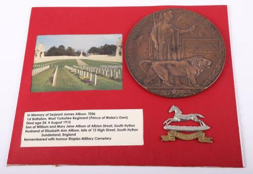 WW1 British Memorial Plaque James Allison