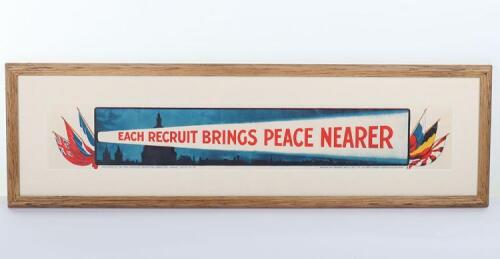 WW1 Recruiting Poster &lsquo;Each recruit Brings Peace Nearer&rsquo;