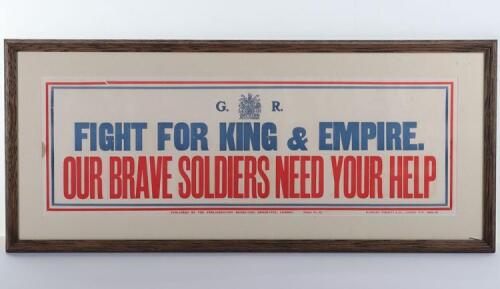 WW1 Recruiting Poster &lsquo;Fight for King & Country&rsquo; our brave soldiers need your help