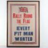 WW1 Recruiting Poster &lsquo;Rally Round The Flag Every Fit Man Wanted