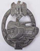 German Army / Waffen-SS 25 Engagements Panzer Assault Combat Badge by JFS