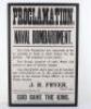 Proclamation Naval Bombardment Poster Hartlepool December 1914,