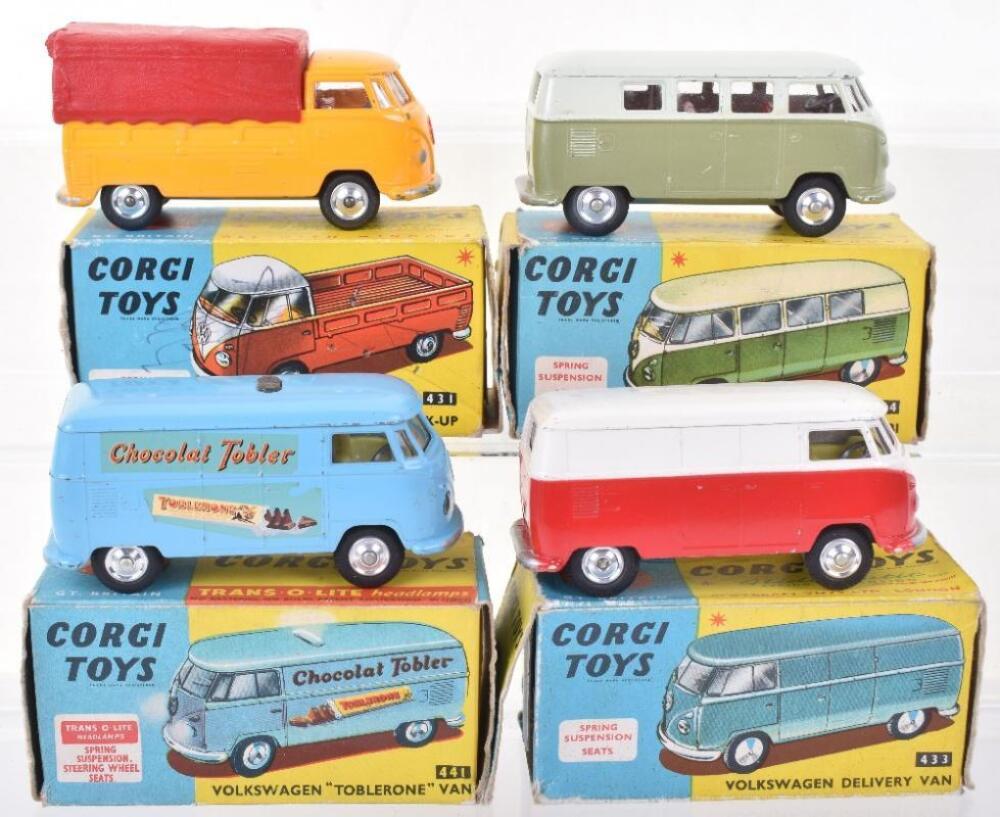 Four Boxed Corgi Toys Volkswagen Vans