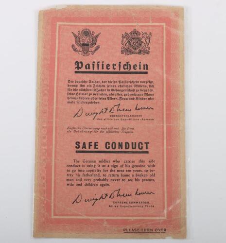 Rare German D-Day Leaflet, using an allied leaflet for safe conduct