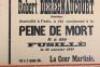 Powerful original German Poster announcing the execution of Robert Deregnaucourt - 7
