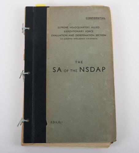 The SA of the NSDAP (Supreme Headquarters Allied Expeditionary Force Evaluation and Dissemination Section G-2 (Counter Intelligence Sub-Division).