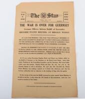 The War is Over For Guernsey Historic single sheet newspaper, the Star