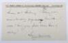 Victoria Cross World War II signatures on letters, cards, clipped documents etc - 2