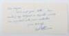Victoria Cross World War II signatures on letters, cards, clipped documents etc - 4