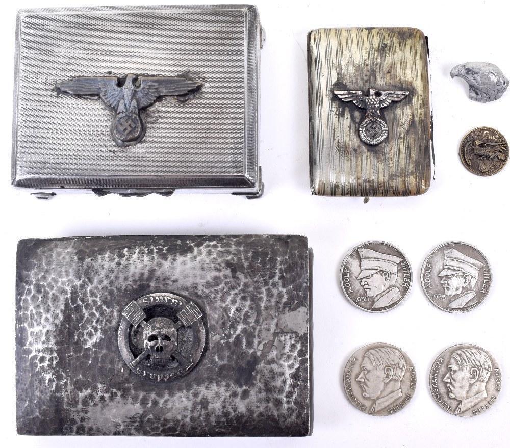 waffen ss cigarette case Rare WWII Era Nazi Silver WW2 German Cigarette Case -