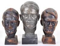 3x Adolf Hitler Head Table Busts