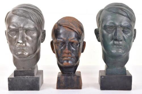 3x Adolf Hitler Head Table Busts