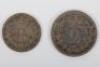 Victoria (1837-1901), Maundy money, Two Pence of 1838 and One Pence 1843 - 2