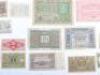 A good selection of mostly German banknotes including A. SchaaffhausenÕscher Bankverein A.G 100000 - 2