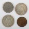 Four Canada prooflike coins, 2x1951 25 Cents, 1947 5 Cents and 1961 1 Cent