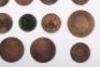 A good selection of copper coinage including 1783 Washington Independence, Charles I 1673 Farthing, William & Mary Halfpenny - 2
