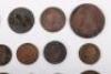 A good selection of copper coinage including 1783 Washington Independence, Charles I 1673 Farthing, William & Mary Halfpenny - 3
