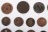 A good selection of copper coinage including 1783 Washington Independence, Charles I 1673 Farthing, William & Mary Halfpenny - 4