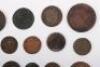 A good selection of copper coinage including 1783 Washington Independence, Charles I 1673 Farthing, William & Mary Halfpenny - 7