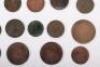 A good selection of copper coinage including 1783 Washington Independence, Charles I 1673 Farthing, William & Mary Halfpenny - 8