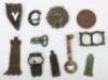 Various 11th Century and later detecting finds, including bronze sword scabbard chape, 11th Century zoomorphic type buckle with stylised dogs - 2